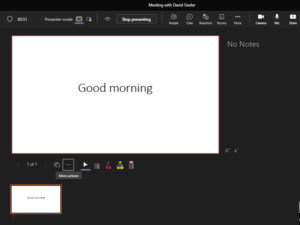 Microsoft Teams übersetztes Slide