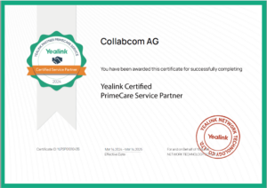 Yealink Prime Care Partner Zertifikat